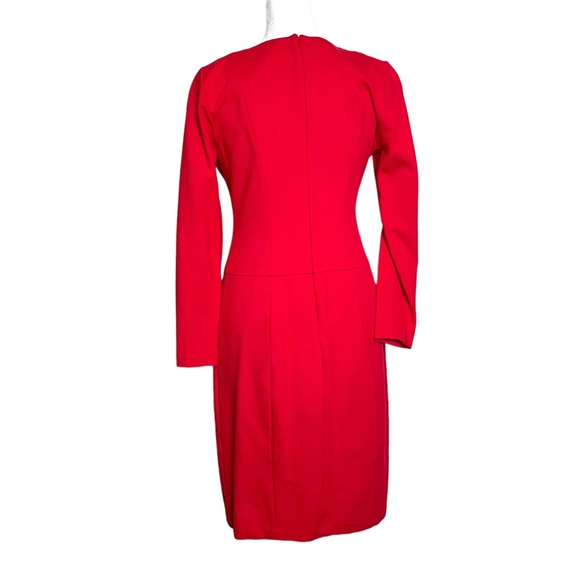 Talbots V-neck Midi Dress with Front Pockets Red Size 2 - Picture 4 of 8